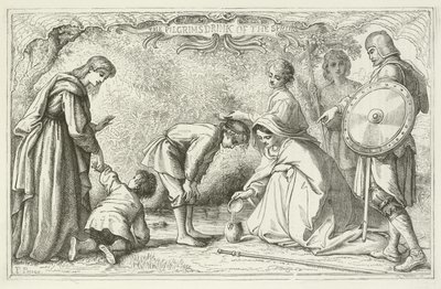 Illustration för The Pilgrims Progress av John Bunyan av English School