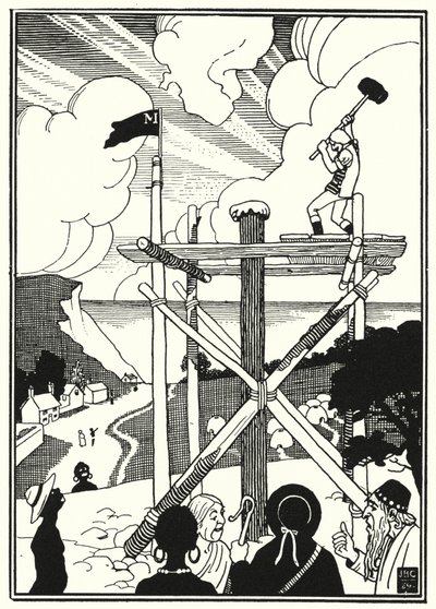 Illustration för Baron Munchausens äventyr (gravyr) av English School