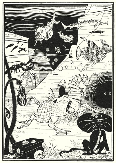 Illustration för Baron Munchausens äventyr (gravyr) av English School