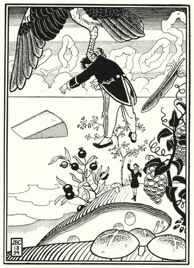 Illustration till Baron Münchhausens äventyr (gravyr) av English School