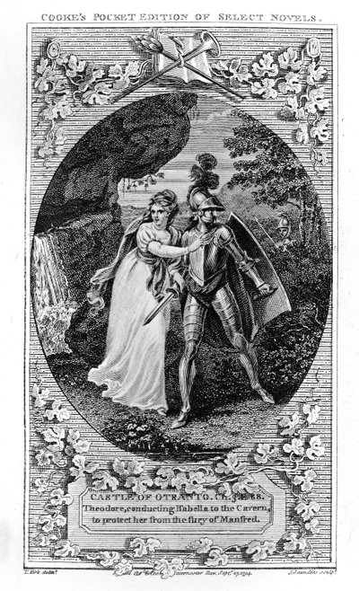 Illustration från "The Castle of Otranto", av Horace Walpole, 1765 av English School