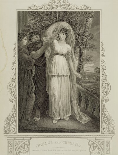 Illustration från Troilus och Cressida, akt III, scen 2, av William Shakespeare (1564-1616) av English School