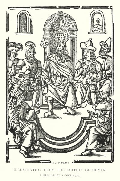 Illustration från upplagan av Homer, publicerad i Venedig 1525 (litho) av English School