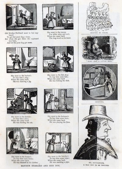Illustrationer från farfars bilderbok, c.1875 av English School