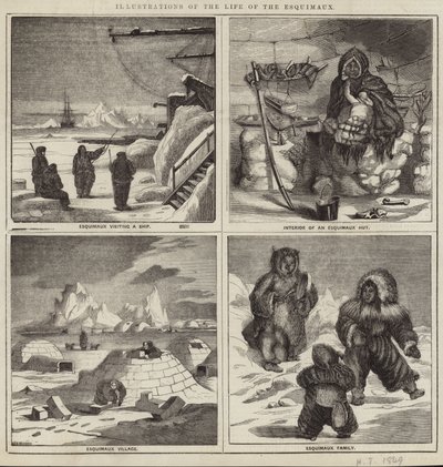 Illustrationer av eskimauxernas liv av English School