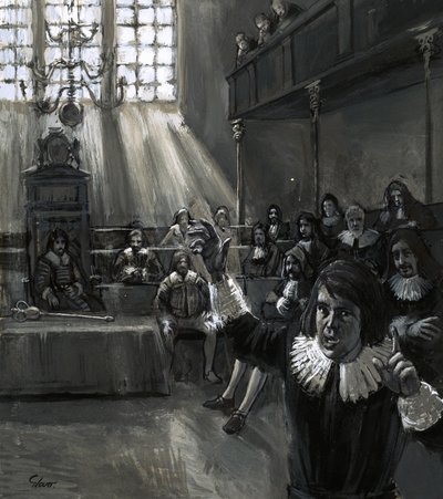 I parlamentet talade Oliver Cromwell för de "fattiga gemene man" med raka, raka tal av English School