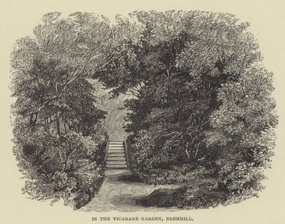 I prästgårdsträdgården, Bremhill (gravyr) av English School