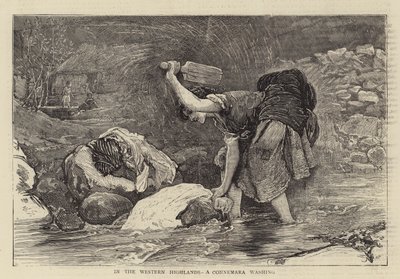 I västra höglandet, en Connemara-tvätt (gravyr) av English School