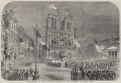 Invigning av Louis Napoleon, Exteriör av katedralen Notre Dame (gravyr) av English School