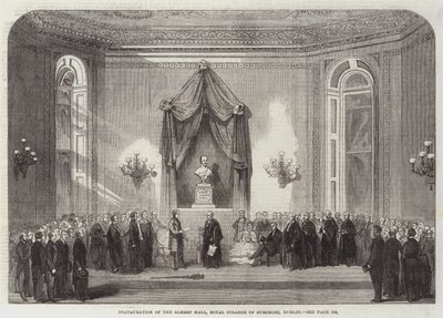 Invigning av Albert Hall, Royal College of Surgeons, Dublin (gravyr) av English School