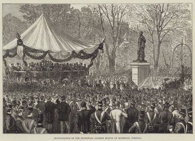 Invigning av Stonewall Jackson-statyn i Richmond, Virginia (gravyr) av English School