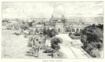 Indien: Akbars grav, Sikandra (gravyr) av English School