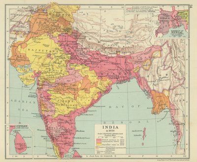 Indien 1858 (färglitografi) av English School