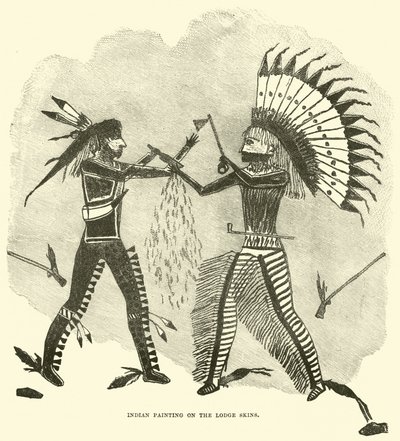 Indianische Malerei auf den Zeltfellen von English School