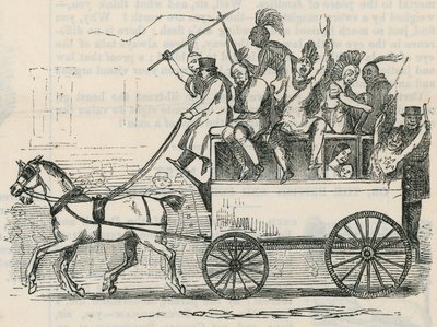 Indianer från Ojibbeway-stammen i en Londonbuss av English School