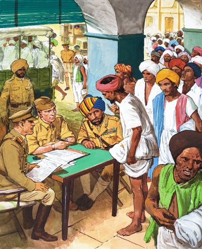 Indianer anmäler sig för att slåss i andra världskriget av English School
