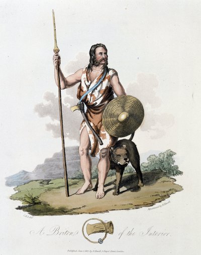 Invånare på de brittiska öarna och hans hund - i "" kelter och goter, seder hos invånarna på de brittiska öarna i början av 600-talet och i de gotiska nationerna på västkusten av Östersjön", av S.R. Meyrick och Ch. Smed av English School