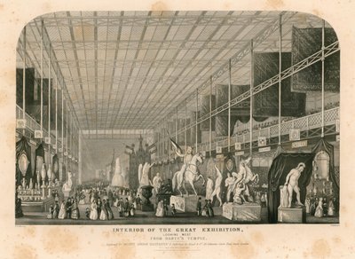 Interiör som ser västerut från Dantes Temple, Great Exhibition, 1851 av English School
