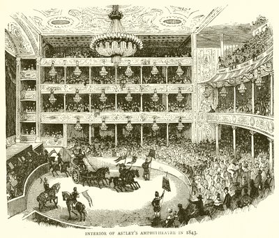 Interiör av Astleys Amphitheater 1843 av English School