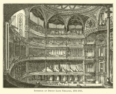 Interiör av Drury Lane Theatre, 1794-1811 av English School