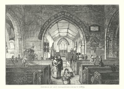 Interiör från Old Beckenham Church av English School