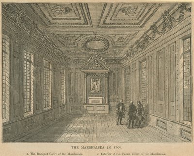 Interiör av Palace Court of the Marshalsea Prison av English School