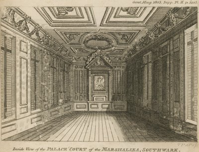 Interiör av Palace Court of the Marshalsea Prison av English School
