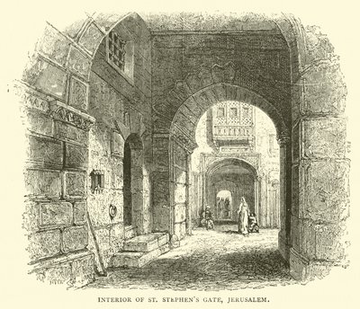 Interiör av St Stephens Gate, Jerusalem av English School