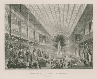 Interiör av den stora utställningen, 1851, södra tvärskeppet av English School