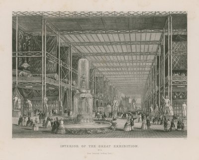 Interiör av den stora utställningen, 1851, från tvärskeppet österut av English School