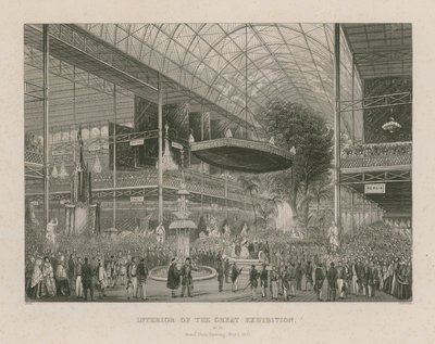 Interiör av den stora utställningen, Grand State Opening, 1 maj 1851 av English School