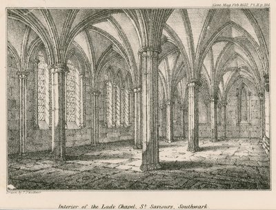 Interiör av Lady Chapel, St Saviours, Southwark av English School