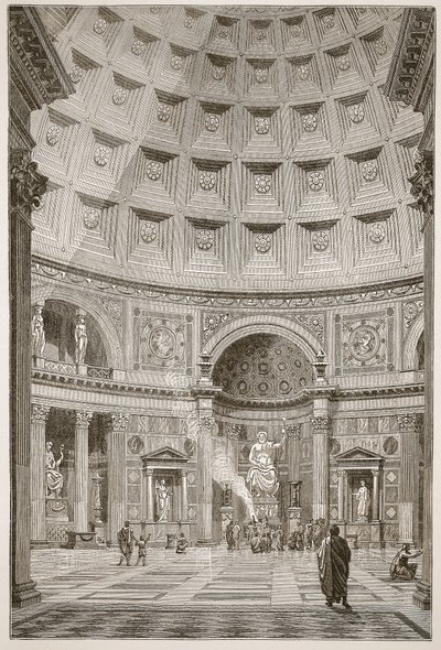 Interiör av Pantheon i Rom (restaurerad) av English School