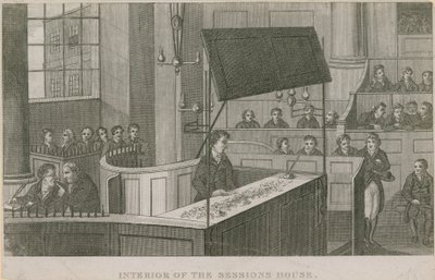 Interiör av Sessions House, Old Bailey av English School