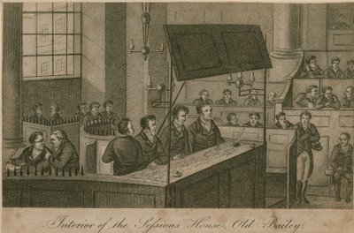 Interiör av Sessions House, Old Bailey av English School