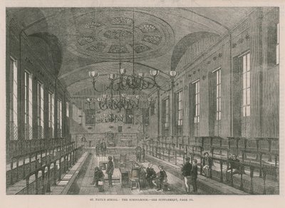 Interiör av skolsalen i St Pauls School av English School