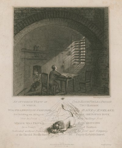 Interiörvy av Coldbath Fields Prison av English School