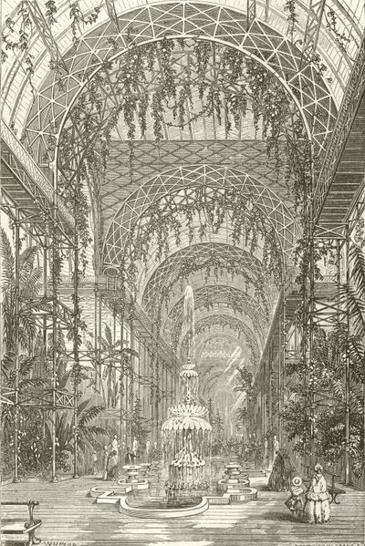 Interiörvy av Crystal Palace, Sydenham av English School