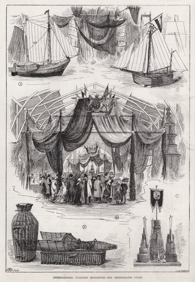 Internationella fiskeutställningen, Nederländernas domstol (gravyr) av English School