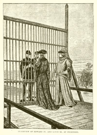 Intervju av Edward IV och Louis XI på Picquigny av English School