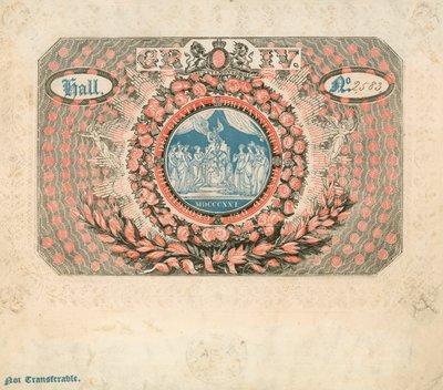 Inbjudan till George IVs kröning 1821 av English School
