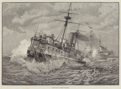Ironclads i stormigt väder (gravyr) av English School