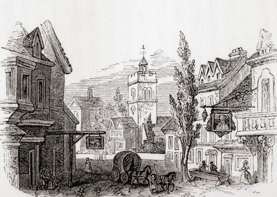 Islington, Greater London, England 1760, från Old England: A Pictorial Museum, pub. 1847 av English School