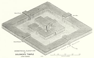 Isometrisk höjd av Salomos tempel, efter Calmet (gravyr) av English School