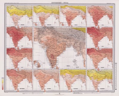 Isotherms, Indien (färglitografi) av English School