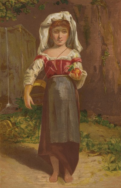 Italiensk flicka (chromolitho) av English School