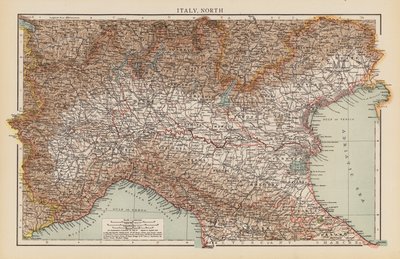 Italien, norra delen (färglitografi) av English School