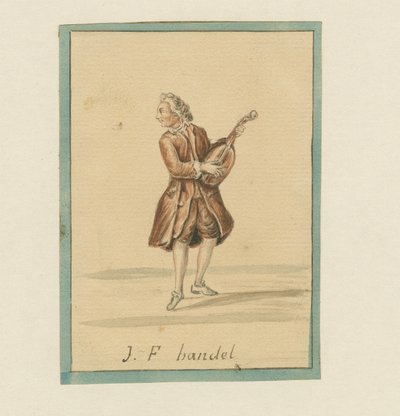 J. F. Handel, mitten av 1800-talet (penna & bläck, krita och tvätt på papper) av English School
