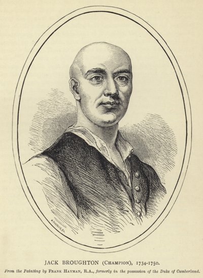 Jack Broughton, Champion, 1734-1750, Från målningen av Frank Hayman, RA, tidigare i ägo av hertigen av Cumberland av English School