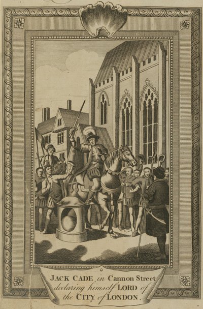 Jack Cade på Cannon Street förklarar sig själv som Lord of the City of London av English School